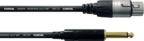Cordial CCM5FP - Cable para micrfono XLR a jack (mono, macho/hembra, 5 m), color negro