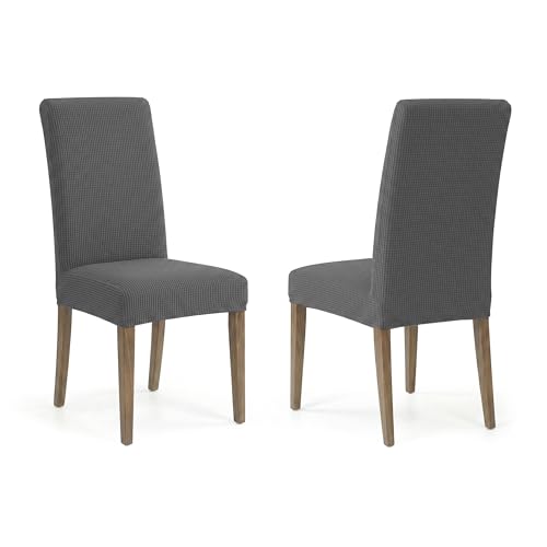 Martina Home - Fundas Elásticas para Silla con Respaldo Tokio, Pack 4 Unidades, Antracita