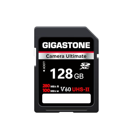 Image of GIGASTONE 128GB SD Card UHS-II V60 U3 SDXC Memory Card High Speed Read up to 280MB /s 4K Ultra HD UHD Video for DSLR Canon Nikon Sony Pentax Kodak Olympus Digital Camera, with 1 Mini case
