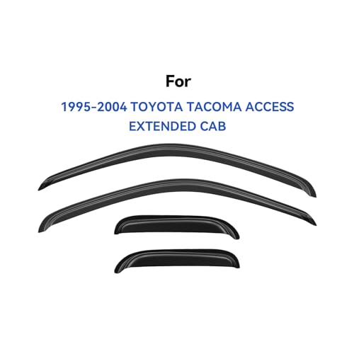 Image of Window Visors Rain Guards Shield for 1995-2004 Toyota Tacoma Access Cab, Out-Channel Window Vent Wind Deflectors Visors Shades for 95-04 Tacoma Extended Cab