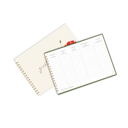 Image of Visitor Book - 8 x 12 Inches | Wiro Bound Guest Register for Hotels, Offices, Exhibitions, Boutiques & Business Use | Medium Size Visitor Log Book for Reception & Front Desk