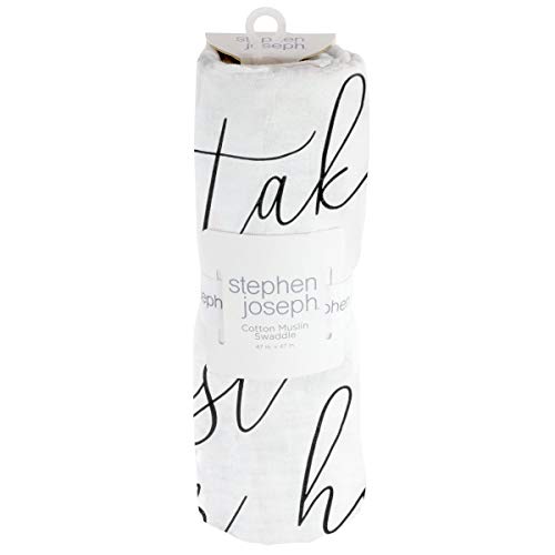 Image of Stephen Joseph, Muslin Swaddle Blanket for Baby Girls and Boys, 100% Cotton Baby Swaddle Wrap, 47 x 47 inches