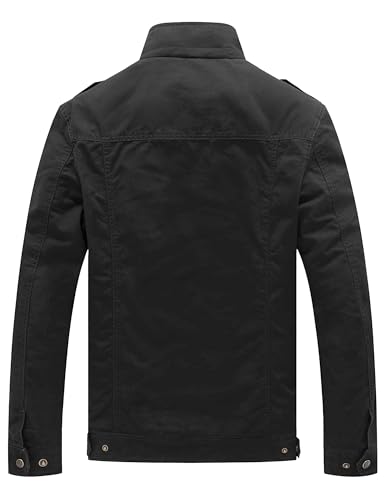 Image of WenVen Men's Military Jacket Fleece Lined Winter Puffer Coat Cotton Windbreaker Parka
