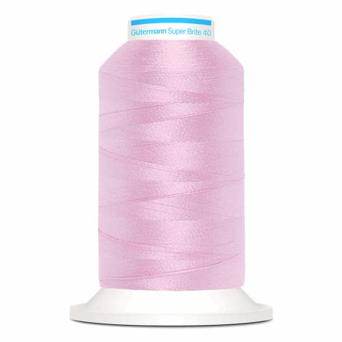 Gutermann 705798-9041-1 Bobine de fil à broder en polyester Super Brite 40 x 1000 m Rose craie Cover