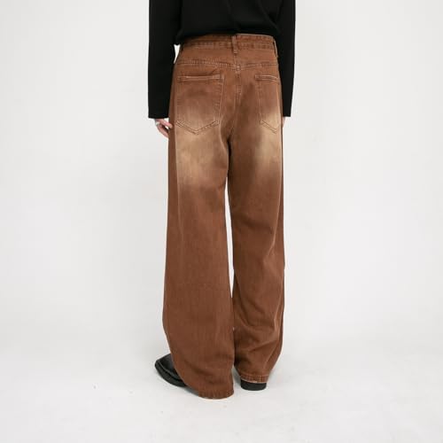 Men's Denim Jeans Retro Korean Style Slim Loose Straight Leg Casual Wide Leg Daily Pants for Men3