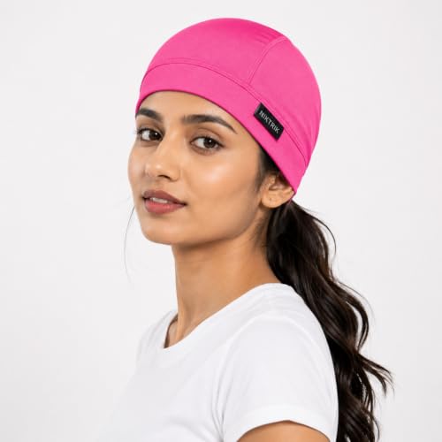 Image of Unisex Helmet Skull Cap for Bikers & Cyclists, Polyester Head Cap, Hair Inner Helmet Cap for Men, Sweat Cooling Beanie Cap, Skull Mask for Summer, Bike Accessories