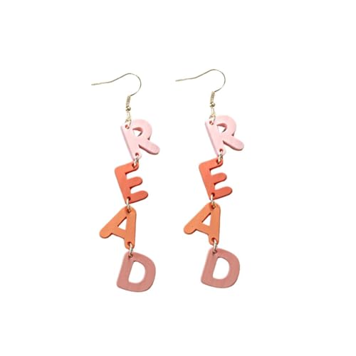 Personality Teacher Student Earrings Pencil Books Dangle Drop Earrings Wooden Read Earrings Teachers Appreciation Day Gifts Reading for Women Back to School Jewelry Graduation Gift