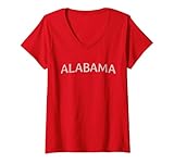 Photo Gallery donna alabama vintage distressed style print maglietta con collo a v Photo Gallery donna alabama vintage distressed style print maglietta con collo a v
