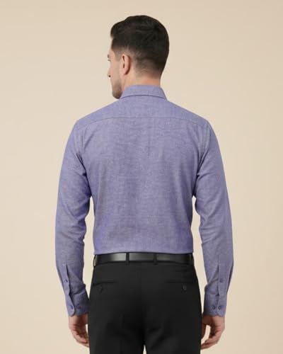 Image of SaintX Men's Formal Shirt with Pocket | Oxford Weave Cotton Rich Premium Fabric | Smart Fit | Full Sleeve | Everyday Summer Essential | Available in Plus Sizes