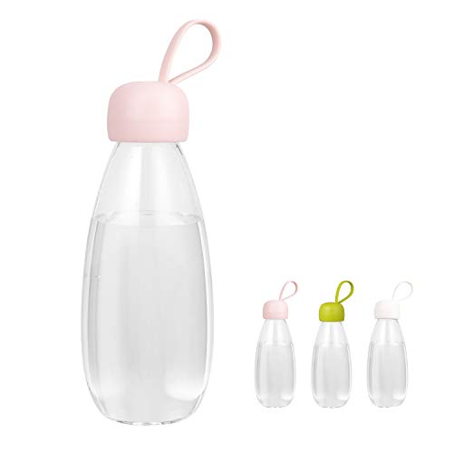 emoi BPA Free Water Bottle, 16oz/480ml Cute Water Bottle with Carrying Strap, Ideal for Kids Boys Girls Students Women Healthy Hydration-Pink