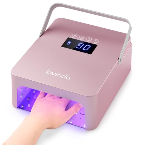 Lavinda 60W Professional LED Nail Lamp, Cordless UV Lamp for Gel Nail Light