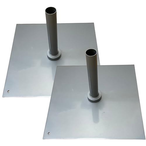 R and R Industries Flat Base for Advertising Flag Pole (2 UNITS) I Heavy Duty Metal Base Stand for Feather Swooper & Banner Flags I Stable Indoor & Outdoor Display