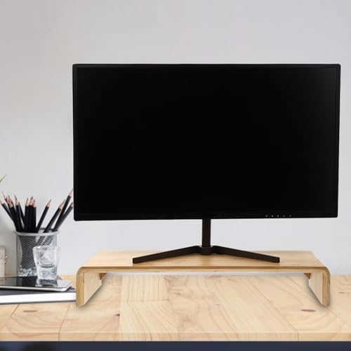 Support écran ordinateur bambou réhausseur ergonomique bureau 50cm - 8