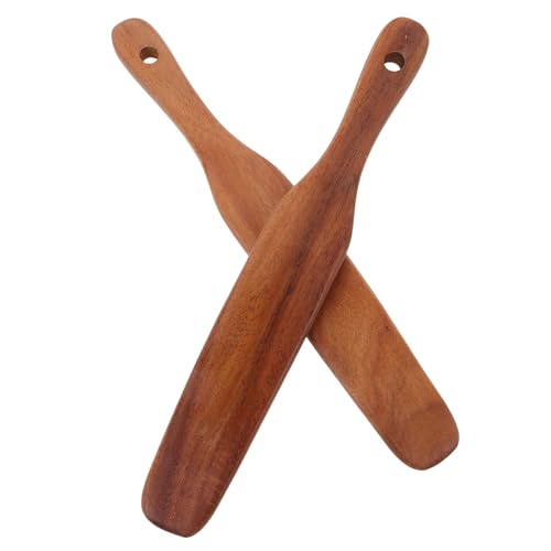 BAZEITFLOW 2個 木製バタースプレッダー 長い持ち手で握りやすいエルゴノミックデザイン クリームチーズやジャムに キッチン用バタ 再利用可能