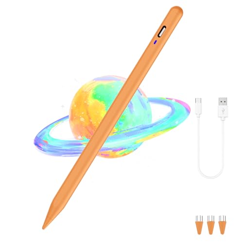 Image of Stylus Pen for Android Tablet,Tablet Pencil for iOS /Android,Rechargeable Active Stylus Pen for iPhone /Samsung /XiaoMi /Huawei /Vivo /Lenovo and Other Android Smartphones and Tablets-Orange