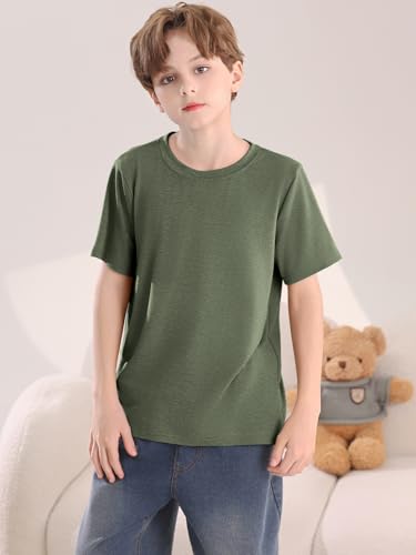 Boys Short Sleeve Shirts Kids Summer Crewneck T-Shirt Casual Tops Tees 5-14 Years2