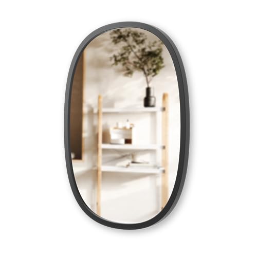 Umbra Hub 18 x 24” Oval Wall Mirror with Rubber...