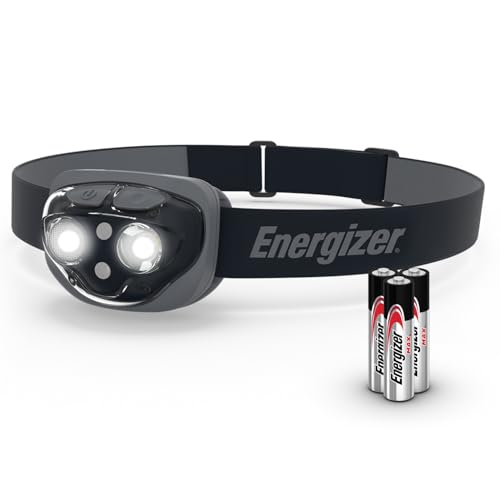 Energizer Torcia Frontale a LED, potente lampada frontale luminosa, faro resistente all'acqua per campeggio, pesca e...