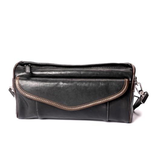 10.6in Crossbody Messenger Bag, Rectangle, Business Sport Travel Multifunctional Shoulder Bag, Leather, Waterproof, for Men