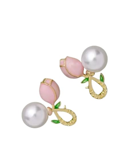 SHINECRATES Korean Inspired Pink and Golden Stud Earring for Women and Girls (B0CRL98T36) Amazon Price History, Amazon Price Tracker