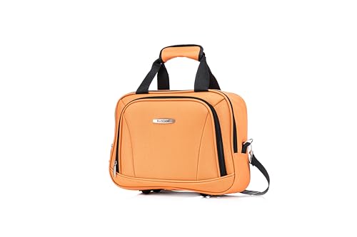 Image of Rockland Melbourne Hardside 2 Piece Expandable Spinner Wheel Luggage Set, Carry-On 20 inch and Tote 14 inch, Orange