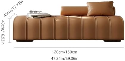AEYSD-456 Storage Bench Faux Leather Upholstered End of Bed Bench Modern Long Bench,Rectangular Accent Bench for Living Room Entryway Bedroom End of Bed Bench (Color : Beige, Size : 150 * 45 * 43cm)