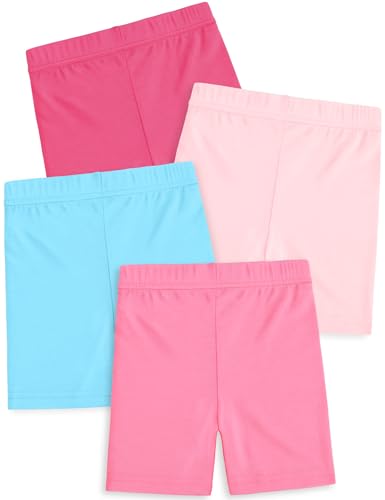 Image of Fulako Girls Shorts 5T Toddler Bike Cartwheel Shorts Kids Summer Clothes Girls Athletic Biker Shorts Pull On Legging Everyday Shorts Pink Blue 5T