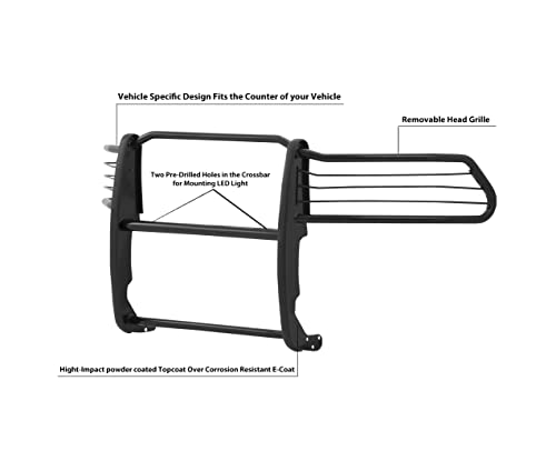 Image of Black Horse Grille brush Bumper Guard Modular Black Compatible with 2010-2018 Ram 2500|2011-2018 Ram 3500-17DR01MA
