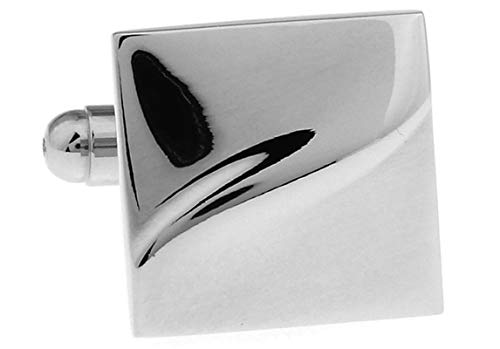 Daesar Mancuernillas Cuadradas Plateadas para Hombre miniatura 3