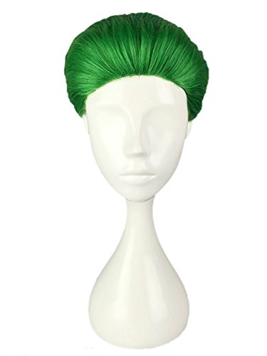 CLOCOLOR Lolita Cosplay Costume Peluca de Mujer Postizo de Trena Caballo de Cola Peluca de Pelo Natural Corto Sintética Calor Resistente Halloween Peluca 14 Pulgada Verde