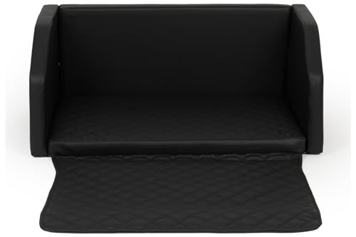 Velinda Trasportino Pieghevole per Cani Bagagliaio Auto Materasso Cintura 90x55 cm (Colore: Nero)