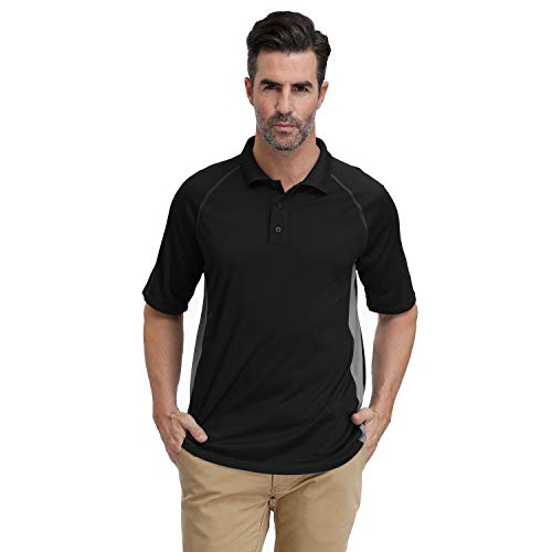 Moheen Mens Golf Shirt Moisture Wicking Quick-Dry Short Sleeve Casual Polo Shirts For Men Black 3Xl #TOP6