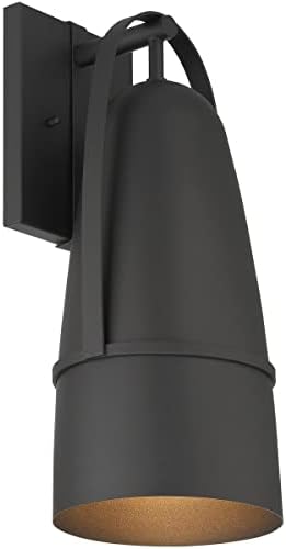 DESIGNERS FOUNTAIN Rue Outdoor Light Fixture, 18 Inch Exterior Wall Lantern Sconce for Front Door, Patio and Porch, Black, D302M-7EW-BK