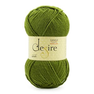 Image of Ganga Acrowools Acrylic Desire Hand Knitting and Crochet Yarn. Pack of 1 Ball - 100Gms. Shade No - (Dis19) Green