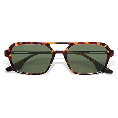 Image of SOJOS Vintage Polarized Aviator Sunglasses for Women Men 70s Retro Flat Narrow Rectangular Womens Glasses SJ2186