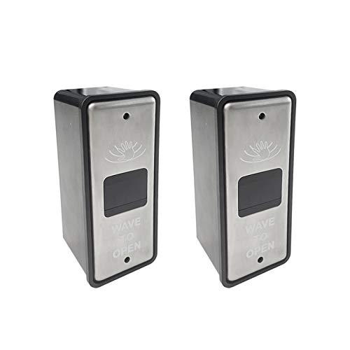 Olideauto Contactless Door Opener Sensor Switch,2PCS Wired Narrow Stainless Steel Touchless Wave Sensor Switch for Touchless Automatic Door Opener Olide-514