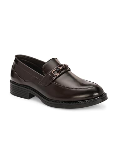 Image of STANPHORD Men Formal Loafer Shoes | Patent PU Slip-On Moccasins | Flat Rubber Sole | Casual Office Driving Travel Wear | Lightweight (TPSL S1)