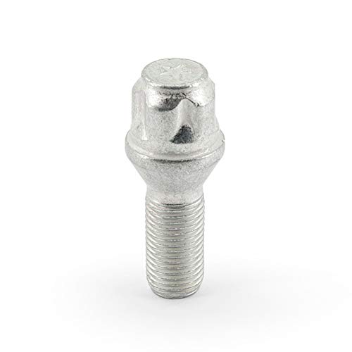 H&R Felgenschloss-Set M14x1.50x28mm Kegelbund - 4 Felgenschloss-Schrauben inkl. Adapter, Silber