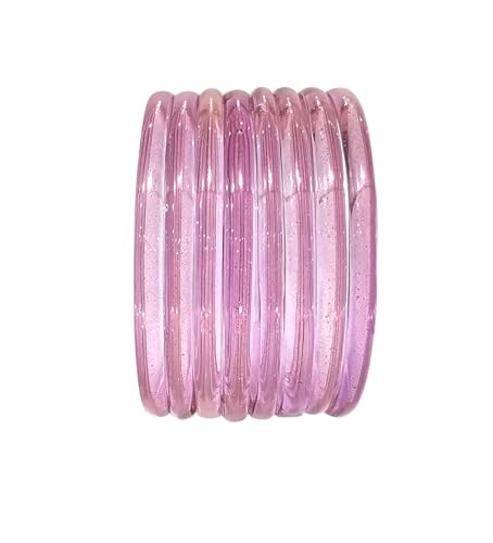 Image of Colorful Jelly Bangles Set of 8 - Transparent Candy Color Stackable Bracelets, Lightweight Fashion Accessories for Women & Girls