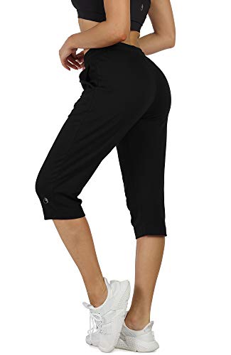 Image of icyzone Capri Sweatpants for Women - French Terry Workout Cropped Joggers Athletic Lounge Pants with Pockets