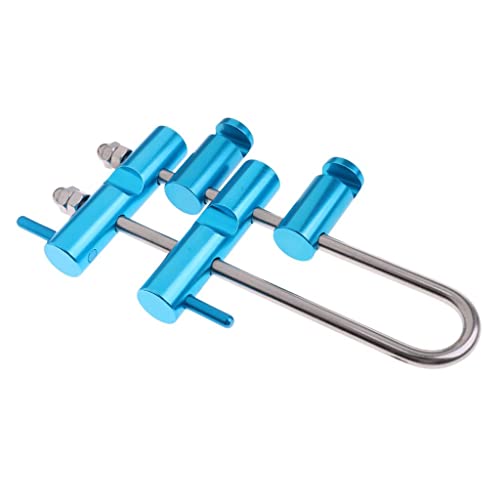 Milageto Aluminum Long Friction Rack Descender for Climbing Mountaineering Gear, Blue