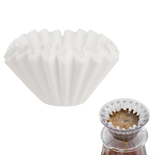 Image of watchget Premium Non-Woven Wave Coffee Filter Papers 1-2 Cup Size 155 Perfect for Most Pour Over Coffee Dripper Brewers,50 Count Disposable Paper Filters