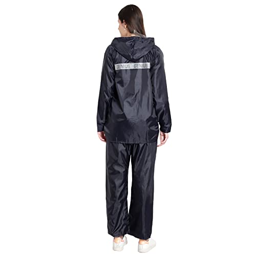 Image of Zacharias Women's Waterproof Reversible Double Layer Solid Raincoat with Pant (RG-2) (Black)
