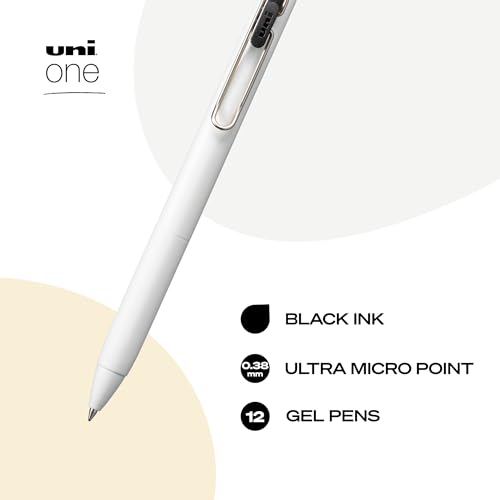 Uniball One Gel Pen 12 Pack; 0.38mm Ultra Micro Black Pens; Gel Ink Pens | Office Supplies Sold by Uniball are Pens; Ballpoint Pen; Colored Pens; Gel Pens; Fine Point; Smooth Writing Pens - Image 3