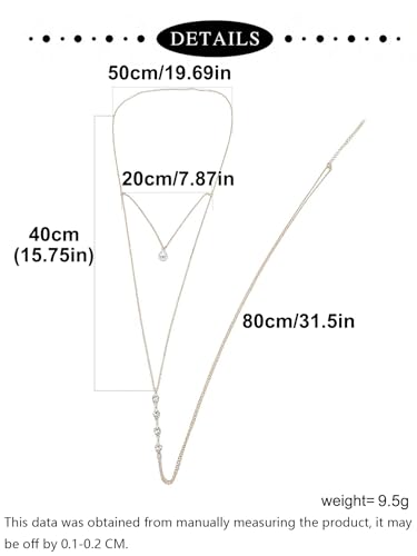 MODRSA Gold Body Chain Jewelry for Women Back Necklace for Backless Dress Backdrop Pearl Rhinestone Belly Chain Waist Chains Bra Chains Lingerie Summer Bikini Bodychain Trendy Sexy Stomach Jewelry2