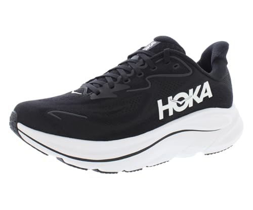 Image of Hoka Men's Clifton 10 Black /White 13 Wide