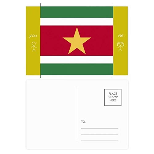 Carte postale Suriname lot de 20 drapeaux pays d'Amérique du Sud