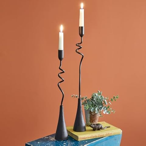 Colonial Tin Works Curly Taper Candle Holders, Set of 2, Home Decoration, 371018 Cover
