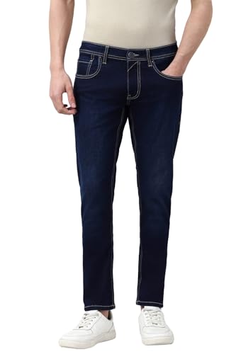Image of Peter England Men's Skinny Fit Jeans | Denim Mid Washed | Casual Wear | Stylish Bottoms