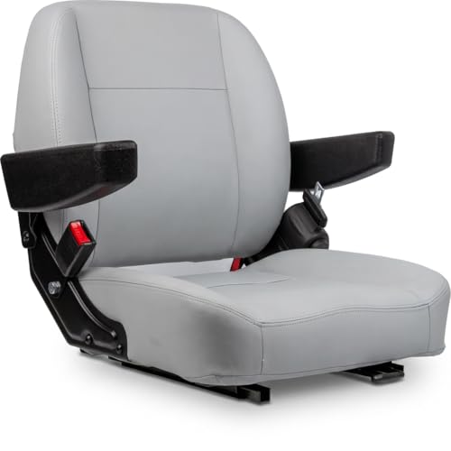 SEATIN Universal Grey Tractor Seat with Micro Switch Armrest and Safety Belt For Scag Ferris Hustler Gravely Bad Boy Kubota Toro Zero-Turn Mowers & Tractors